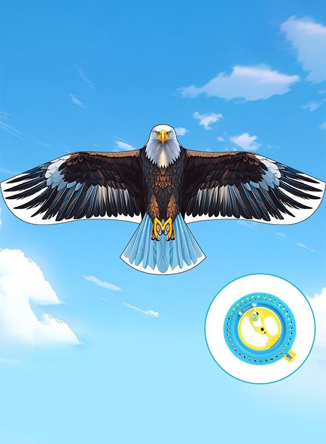 كيلا طائرة ورقية على شكل نسر للأطفال والكبار، 63 بوصة × 27.6 بوصة طائرة ورقية كبيرة للمبتدئين، طائرة ورقية ضخمة مع مقبض بطول 984 قدمًا، طائرة ورقية سهلة الطيران بخط واحد طائرات ورقية شاطئية للأنشطة الخارجية والرحلات العائلية - Image 1